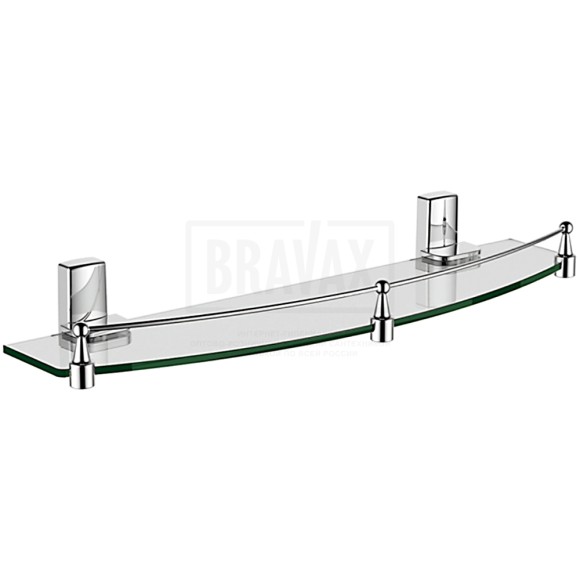 L 30307U Полка одинарная стеклянная, графит