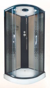 ДАНА Гидробокс 41 (ПИКСЕЛИ)90*90*215 мел.поддон,беж.зад.стекло,тонир.перед.стекло,черн.профиль