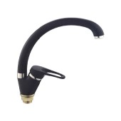 L5913F Смеситель для кухни черный боковой с гайкой