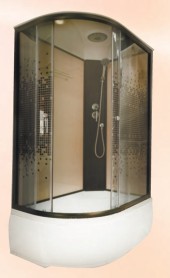 ДАНА Гидробокс 44 (ПИКСЕЛИ)120*80*215 ЛЕВ,глуб.поддон,беж.зад.стекло,тонир.перед.стекло