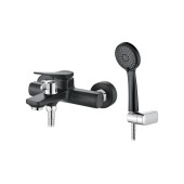 L3275В Смеситель для ванны короткий нос, хром+черный