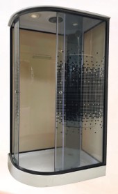 ДАНА Гидробокс 45 (ПИКСЕЛИ)120*80*215 ЛЕВ,мел.поддон,беж,зад.стекло,тонир.перед.стекло