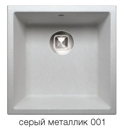 Мойка TOLERO R-128 №001 (серый металлик) 46*46 см