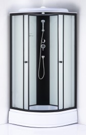 ДАНА Гидробокс 470 90*90*215 сред.поддон,бел.зад.стекло,мат.перед.стекло,черн.профиль