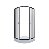 ТРИТОН Душевая кабина Альфа-Блэк 90*90*202,низ.подд,стекло ПРОЗРАЧНОЕ,профиль черный
