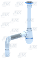 С 1015 Сифон Ани 1 1/4"40 с гибкой трубой 40х50 (тюльпан)