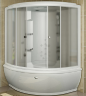 РАДОМИР Душевой бокс Калифорния компл.1 с крышей типа сэндвич,чаша ванны,рама,слив-перелив