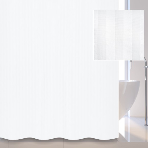 SAVOL Шторка S-01820W   текстиль (180*200) Белая полоска