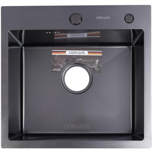К35050В GERHANS Мойка PVD графит кухонная премиум (500х500)