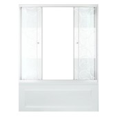 ТРИТОН Штора на ванну 2-двери 170*147,5,стекло УЗОРЫ,профиль белый