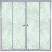 ТРИТОН Штора на ванну 2-двери РИФ 170*147,5,стекло ГРЕЙС,профиль белый