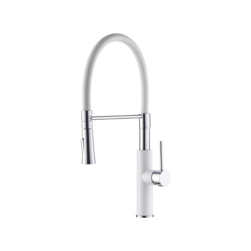 L4097W-3 Смеситель для кухни белый c белым гусаком