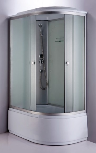 ДАНА Гидробокс 717W 120*80*215 ПРАВ глуб.поддон,бел.зад.стекло,мат.перед.стекло