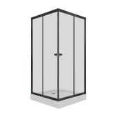 ТРИТОН Душевая кабина Вента-Блэк 100*100*202,низ.квадр.подд,стекло ПРОЗРАЧНОЕ,профиль черный