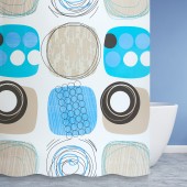 SAVOL Шторка S-8PEVA04 клеенка (180*180) Орнамент SAVOL Шторка S-8PEVA04 клеенка (180*180) Орнамент