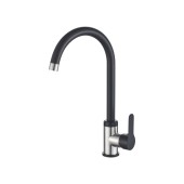 L74105В Смеситель для кухни черный+сатин НЕРЖАВЕЙКА