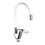 Е3727Н-1 Смеситель для кухни с гибким изливом белый