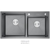 К37843В-S GERHANS Мойка двойная PVD графит кухонная премиум (780х430) К37843В-S GERHANS Мойка двойная PVD графит кухонная премиум (780х430)