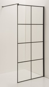 ДАНА Душевое ограждение 916В 90*190 прозр.стекло в полоску 8мм,профиль черный ДАНА Душевое ограждение 916В 90*190 прозр.стекло в полоску 8мм,профиль черный