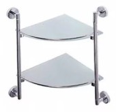 L 1707-2 Полка двойная стеклянная угловая