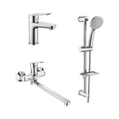 L9022 Комплект смесителей ( ум-ник,ванна дл.нос,д/стойка)