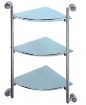 L 1707-3 Полка тройная стеклянная угловая
