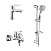 L9030 Комплект смесителей ( ум-ник,ванна кор.нос,д/стойка)