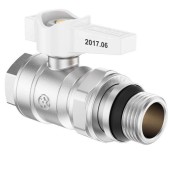 MIRAYA  Кран шаровый со сгоном 3/4" (белая бабочка) MIRAYA  Кран шаровый со сгоном 3/4" (белая бабочка)