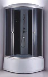 ДАНА Гидробокс 870В 90*90*215 глуб.поддон,чер.зад.стекло,тонир.перед.стекло