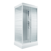 ТРИТОН Гидробокс Квадро 120*80*228 А,низ.подд,стекло ПОЛОСЫ,профиль белый