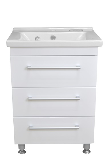 Тумба LORANTO МОДЕРН 60/3Н (600*850*435) с раковиной МИРАНДА 60