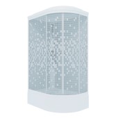 ТРИТОН Гидробокс Стандарт 120*80*232 В ЛЕВ,сред.подд,стекло МОЗАЙКА,профиль белый