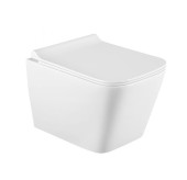 SOLE Унитаз подвесной CUBE(безободковый,сидение дюропласт,микролифт)