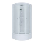 ТРИТОН Гидробокс Рио 90*90*226,ДН Стандарт,Белая,сред.поддон,стекло ЛЕН,профиль белый