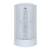 ТРИТОН Гидробокс Рио 90*90*226,ДН Эко,Белая,сред.подд,стекло ЛЕН,профиль белый