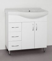 Тумба №25 (3ящ) 82см.ЛЕВ под умыв.Коралл 82