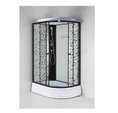 ДАНА Гидробокс 452 (Черные капли)120*80*215 ЛЕВ сред.поддон,бел.зад.стекло,тон.перед.стекло