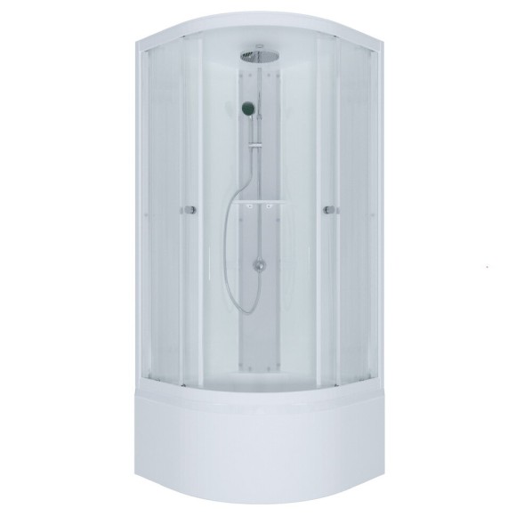 ТРИТОН Душевая кабина Вирго 90*90*220,глуб. подд,стекло ЛЕН,профиль белый