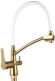 Е1561В-1 Смеситель для кухни с фильтром золото+белый