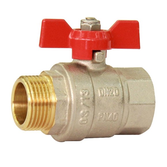 HLV  Кран шаровый  НР-ВР 3/4" (бабочка)