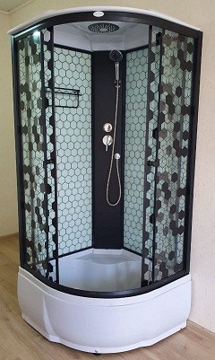 ДАНА Гидробокс 60 (СОТЫ)90*90*215 глуб.поддон,соты зад.стекло,прозр.перед.стекло