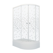 ТРИТОН Душевая кабина Коралл 120*80*206 В ЛЕВ,сред.подд,стекло МОЗАЙКА,профиль белый