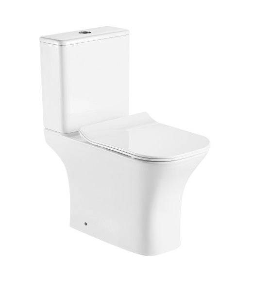AZARIO AZ-1215A Унитаз-Компакт FRETTA SQUARE безободковый(прямой выпуск,2-реж.слив,сидение дюро,микр