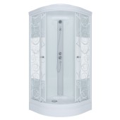 ТРИТОН Гидробокс Стандарт 100*100*228 А,низк.подд,стекло УЗОРЫ,профиль белый