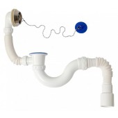 UNICORN S32 Сифон д/ванны с прямоточный, выпуск 1 1/2" и гибкий отвод d40/50