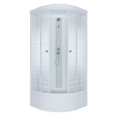 ТРИТОН Гидробокс Стандарт 100*100*205 В,сред.подд,стекло ПОЛОСЫ,профиль белый