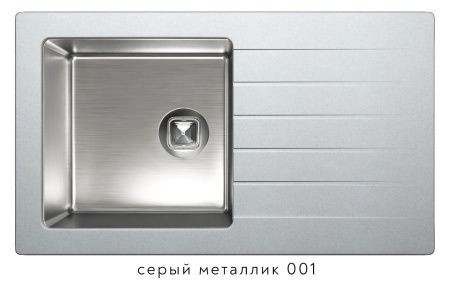 Мойка TOLERO TTS-860 №001 (серый металлик) 86*50см