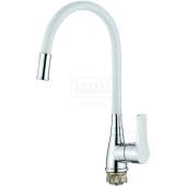 L4699-3 Смеситель для кухни белый с силиконовым изливом