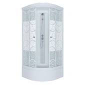 ТРИТОН Гидробокс Стандарт 100*100*205 В,сред.подд,стекло УЗОРЫ,профиль белый