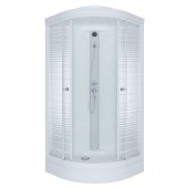 ТРИТОН Гидробокс Стандарт 90*90*215 А,низк.подд,стекло ПОЛОСЫ,профиль белый